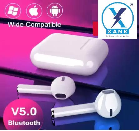i12 Bluetooth Earphone with Portable Charging Case (White, True Wireless)