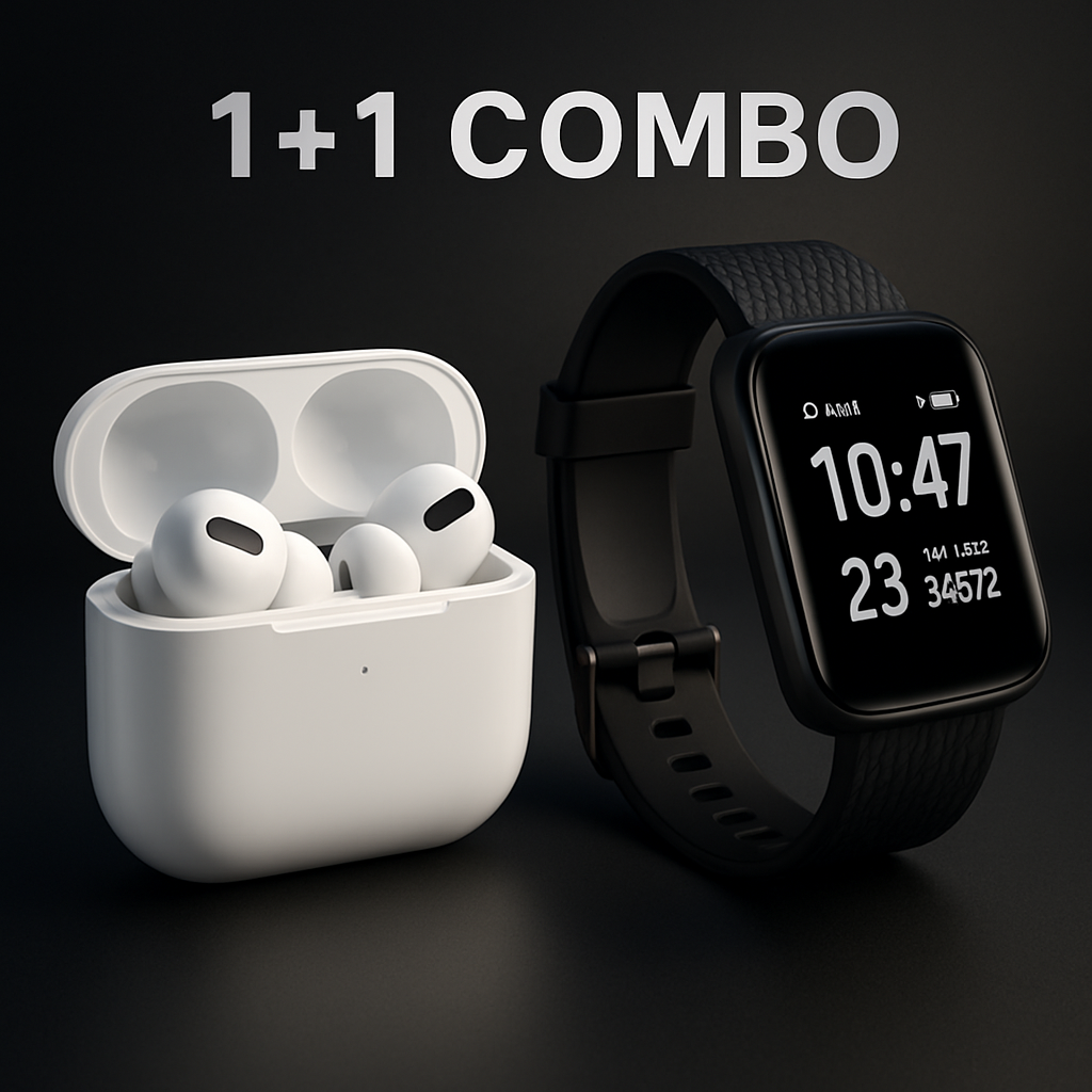Combo Of Truly Earbuds Headset with Mic, & Bluetooth D116 Smart Watch with Heart Rate Monitor and Other Features