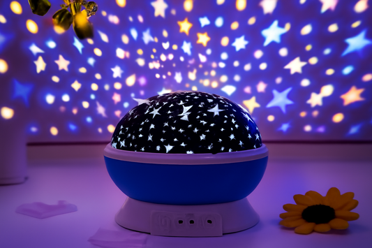 Star Master Rotating 360 Degree Moon Night Light Lamp Projector with Colors and USB Cable,Lamp for Kids Room Night Bulb (Multi Color,Pack of 1) (Random)