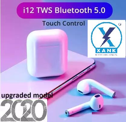 i12 Bluetooth Earphone with Portable Charging Case (White, True Wireless)