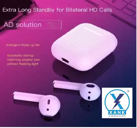 i12 Bluetooth Earphone with Portable Charging Case (White, True Wireless)
