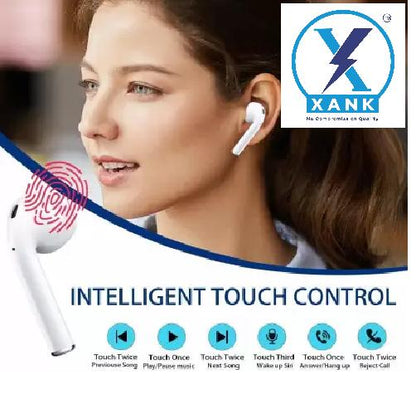 i12 Bluetooth Earphone with Portable Charging Case (White, True Wireless)